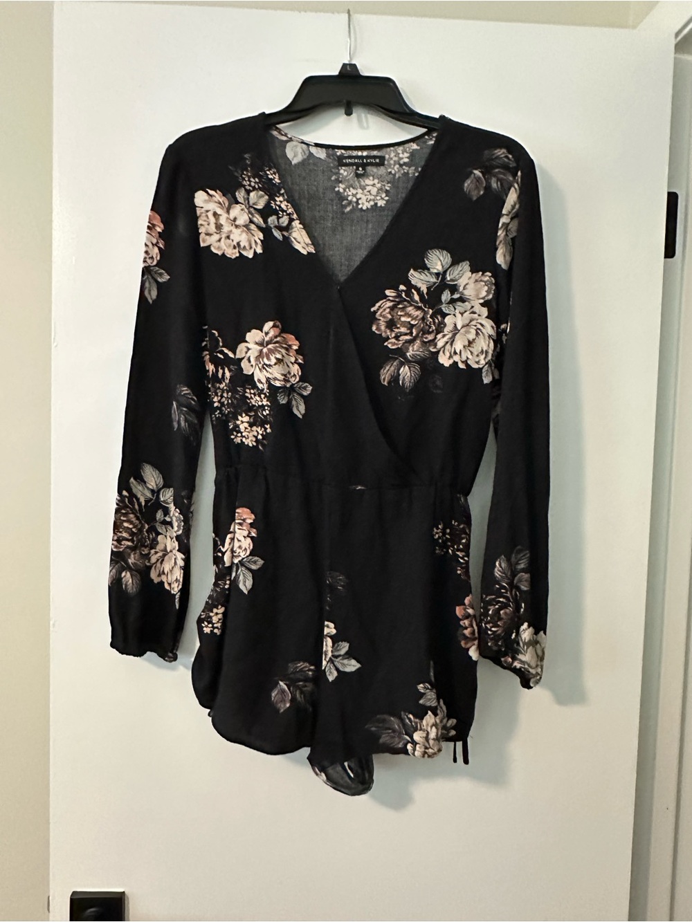 Size Small Kendall & Kylie Black Floral Romper